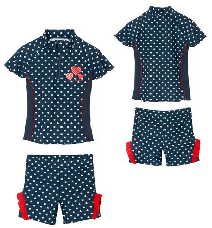 Playshoes dětské plavky komplet s UV srdce