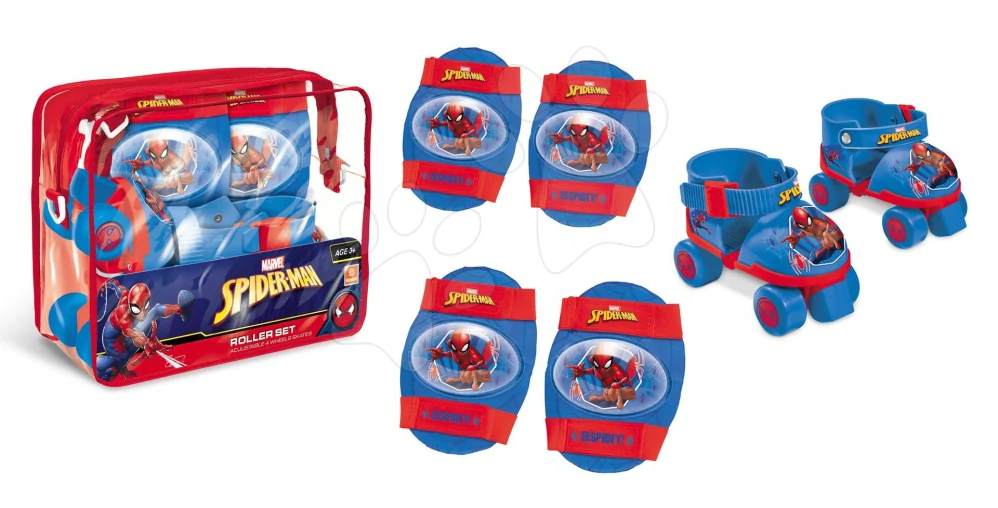 Kolečkové brusle a chrániče Spiderman čtyřkolečkové