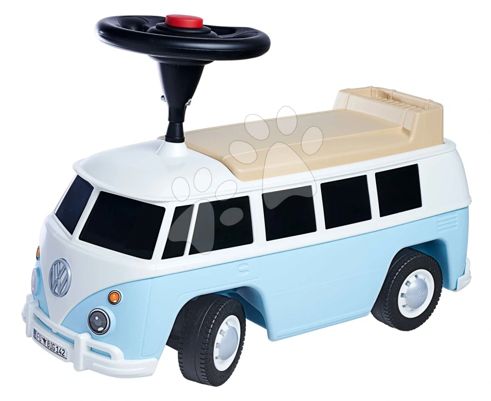 Odrážedlo auto mini bus Volkswagen T1 Blue BIG s reálným designem a odkládací prostorem