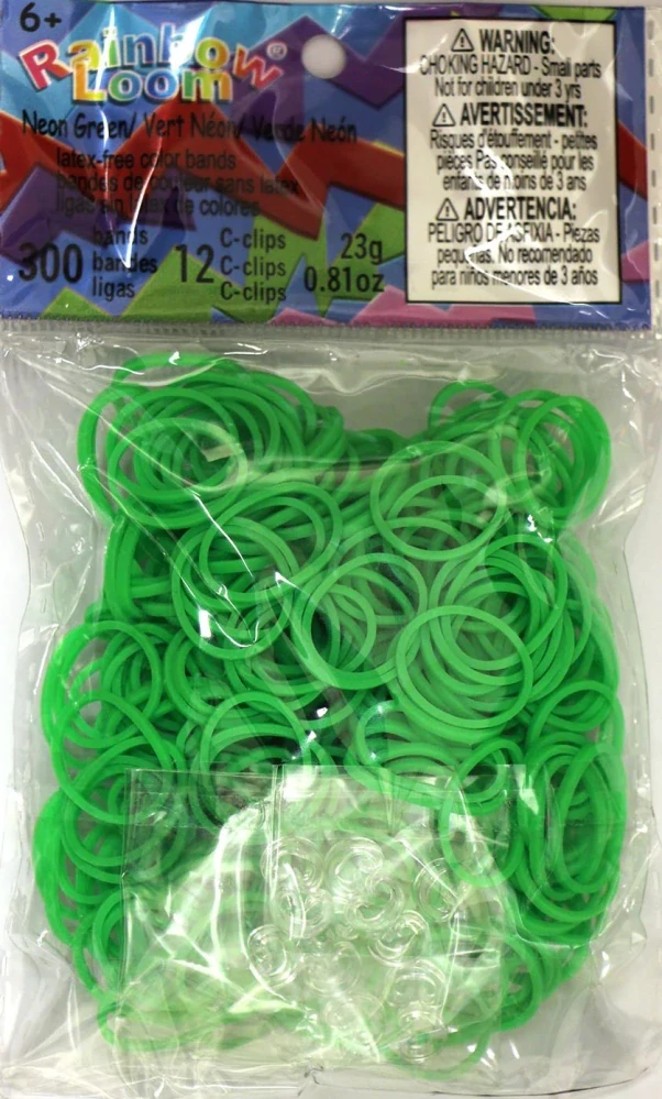 Rainbow Loom ® náhradní gumičky neonové zelené