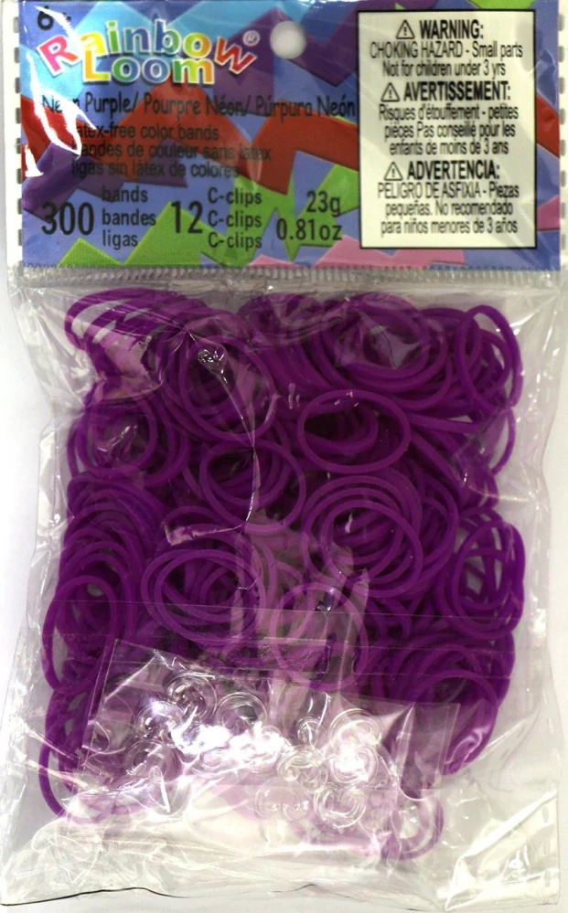 Rainbow Loom ® náhradní gumičky neonové fialové