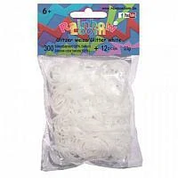 Rainbow Loom ® náhradní gumičky třpytivé bílé