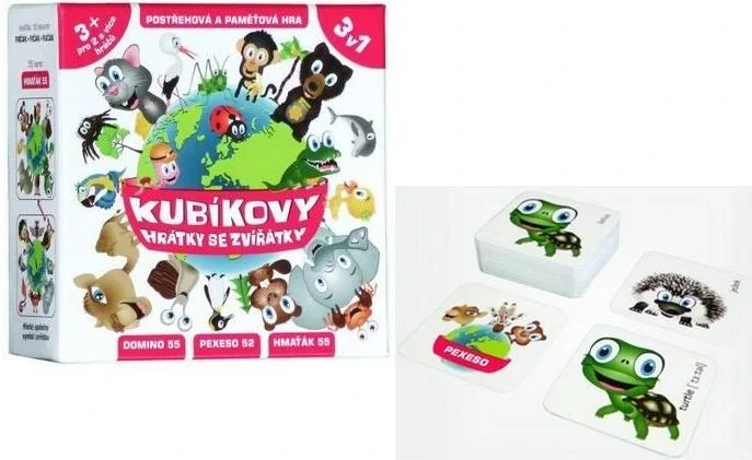 Kubíkovy hrátky se zvířátky 3v1 pamětová hra