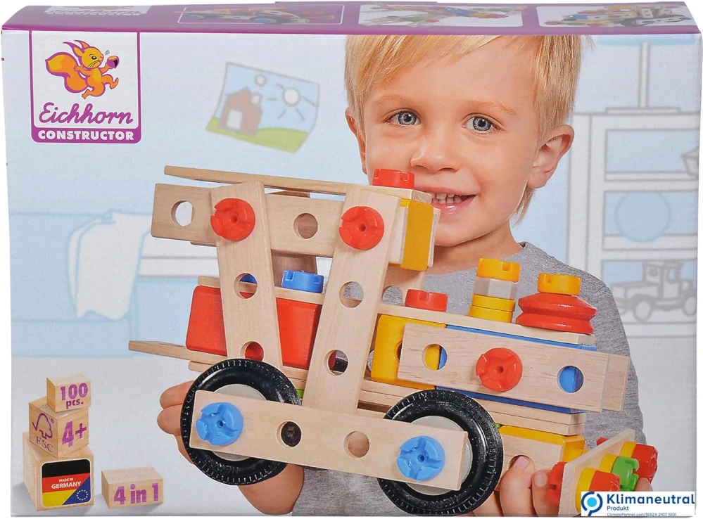 Dřevěná stavebnice Construct 4v1 train