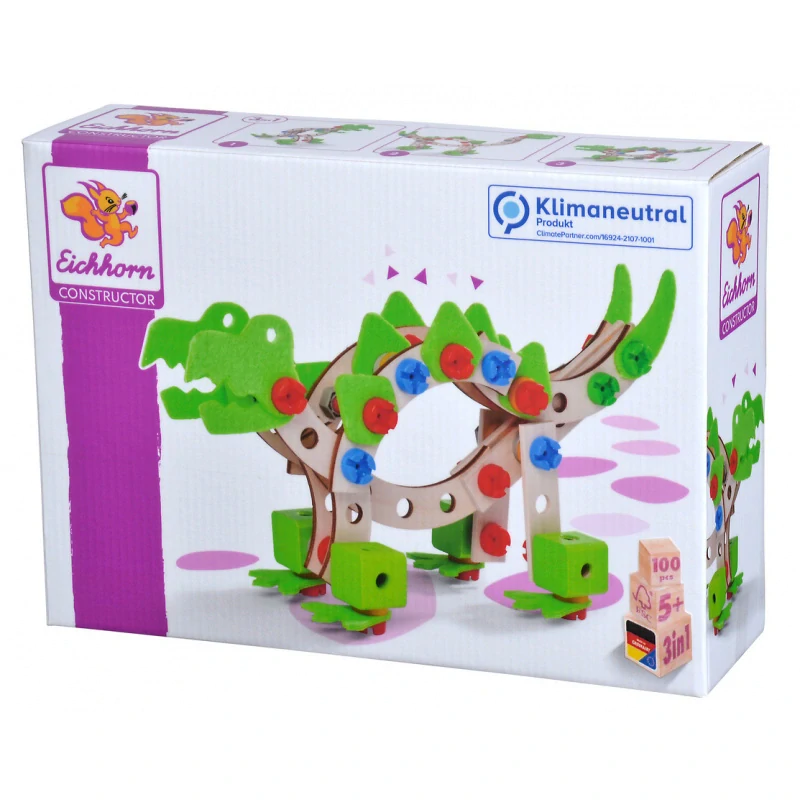Dřevěná stavebnice Construct 3v1 dinosaurus