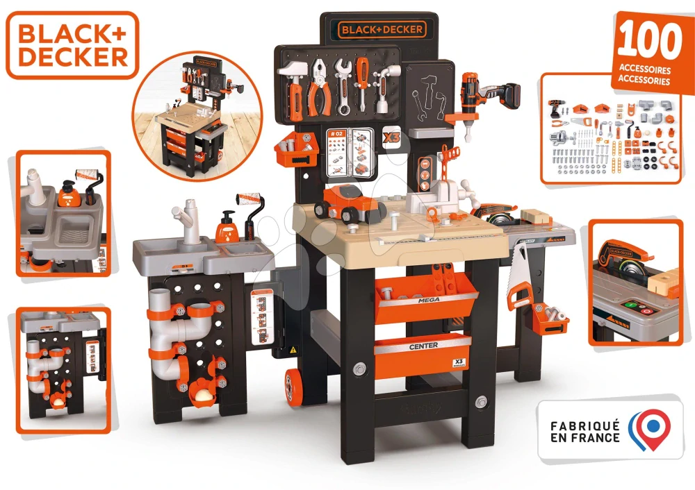 Pracovní stůl trojkřídlý Black&Decker Mega Center Smoby