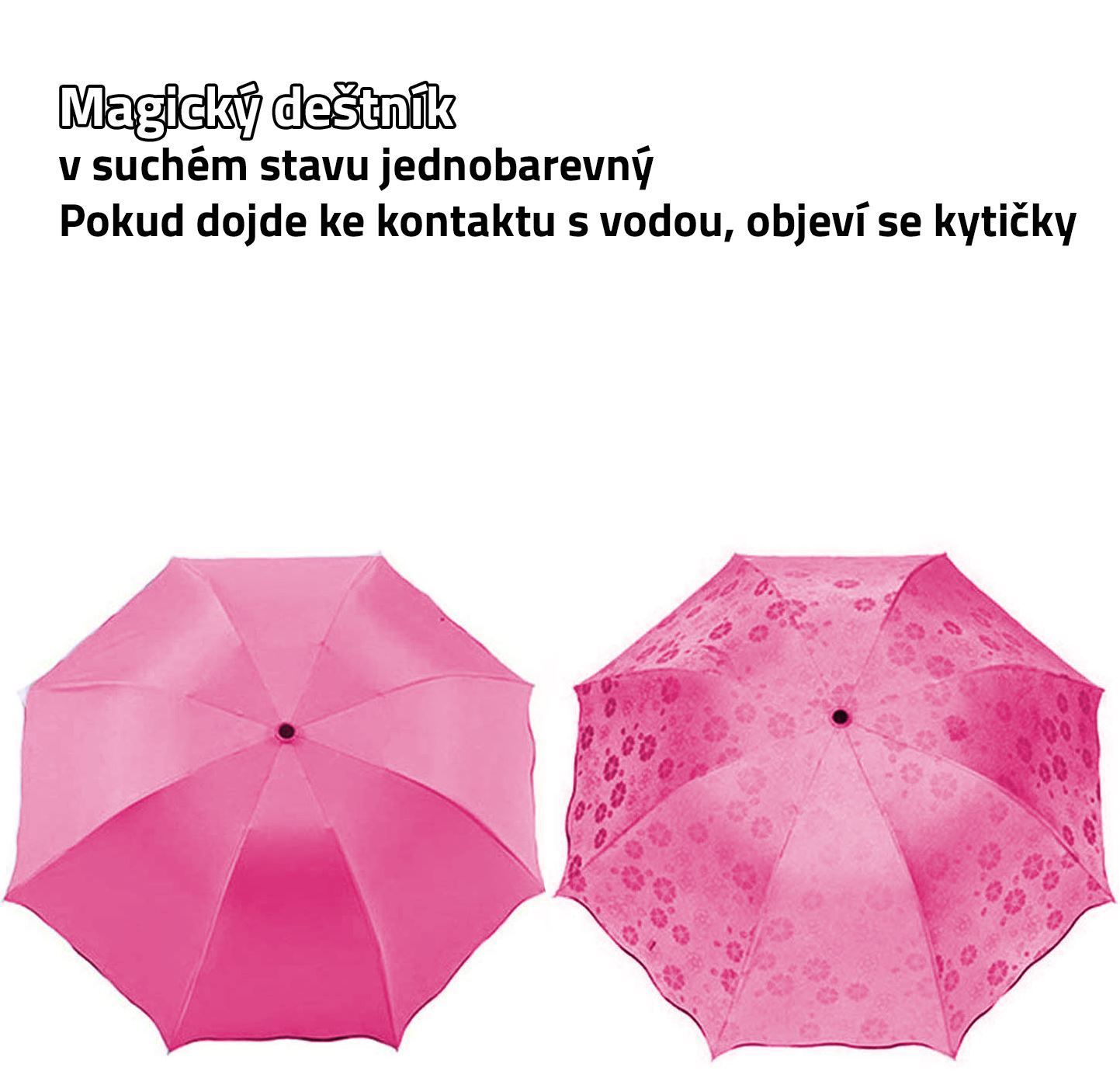 Magický skládací deštník růžový
