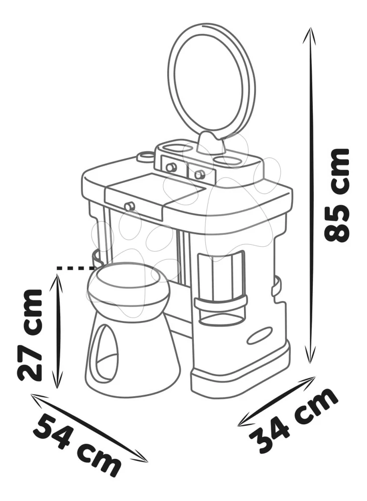 Kosmetický stolek s nastavitelným zrcadlem My Beauty Dressing Table Smoby se židlí