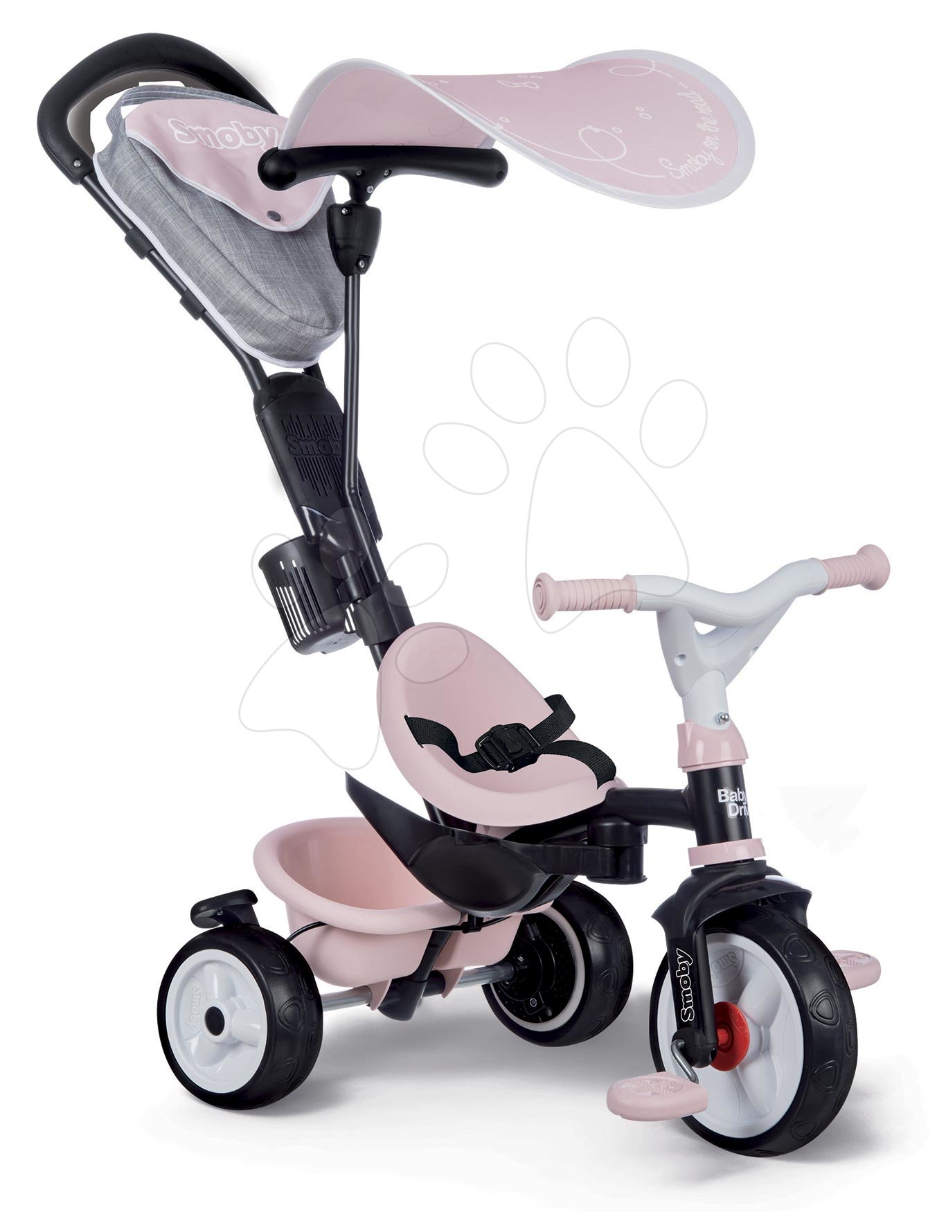 Tříkolka smoby 3v1 baby drive plus růžová