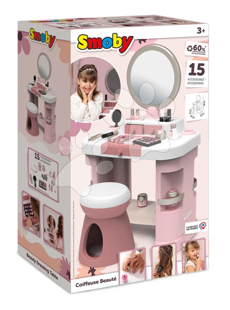 Kosmetický stolek s nastavitelným zrcadlem My Beauty Dressing Table Smoby se židlí