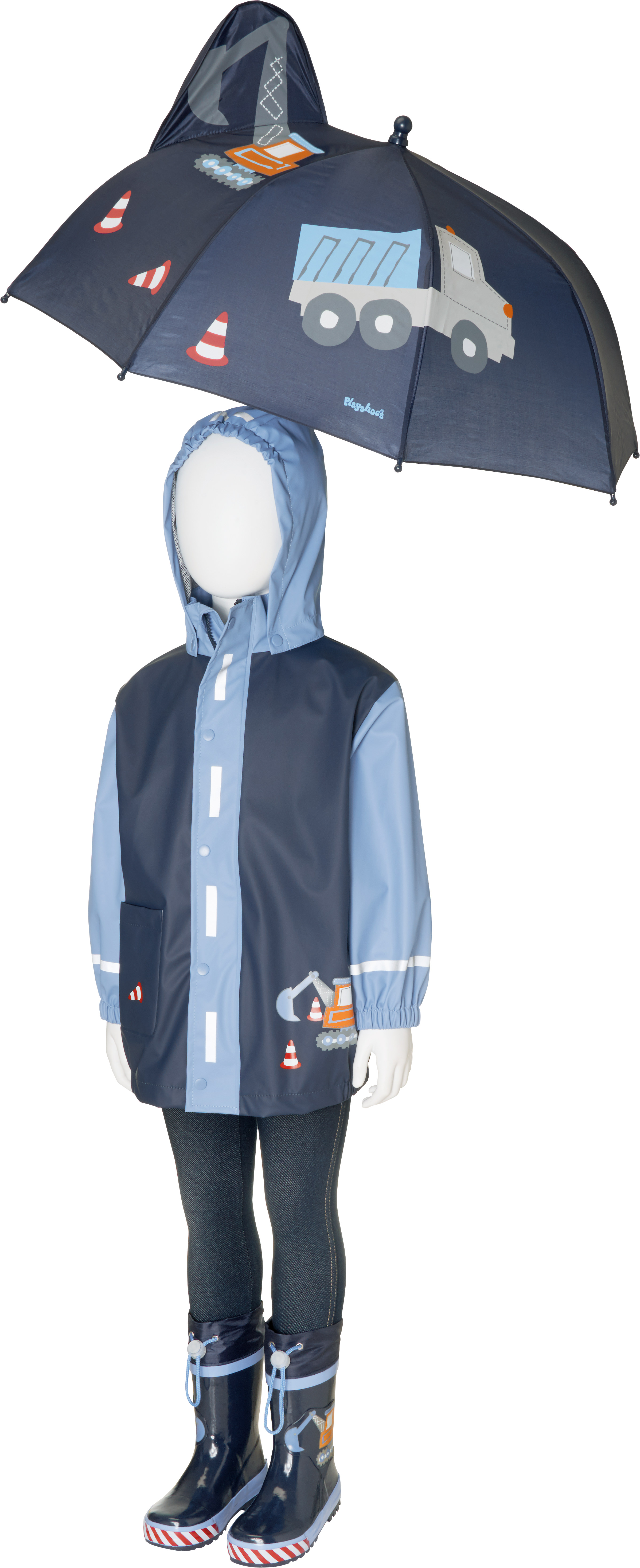 Dětská bunda pláštěnka nepromokavá Playshoes bagr stavba  