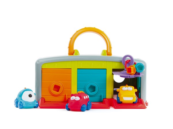 Garáž s autíčky 3ks + doplňky plast 30x14x13cm v krabici 2+