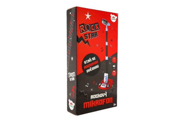 Mikrofon karaoke ROCK STAR plast na baterie se světlem se zvukem v krabici 23x45x8cm