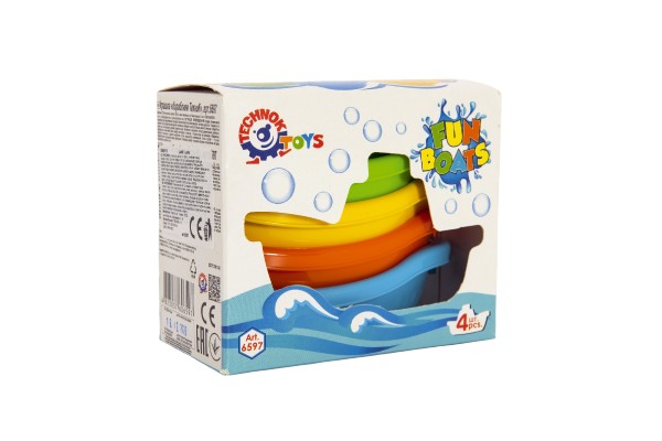 Lodě/lodičky do vody 4ks plast 11cm v krabičce 12x9,5x6cm 12m+