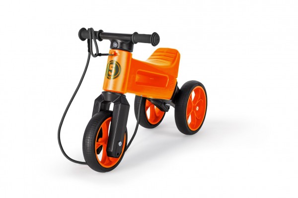 Odrážedlo FUNNY WHEELS Rider SuperSport oranž. 2v1+popruh, výš. sedla 28/30cm nos. 25kg 18m+ v sáčku