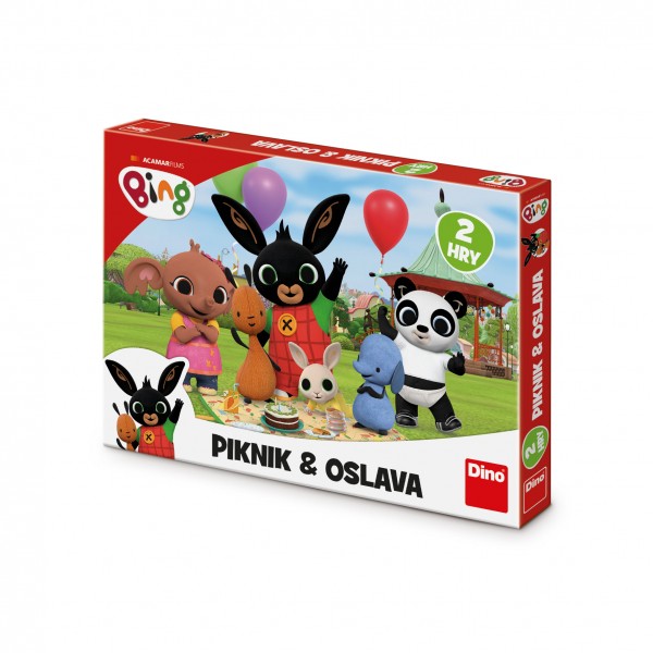 Piknik a Oslava 2v1 Králíček Bing dětské společenské hry v krabici 33,5x23x3,5cm