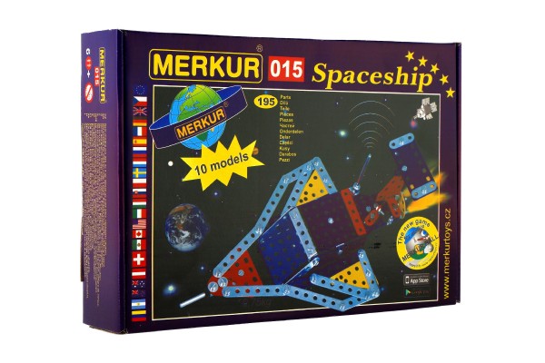 Stavebnice MERKUR 015 Raketoplán 10 modelů 195ks v krabici 26x18x5cm