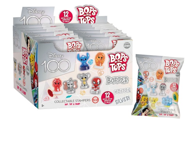 Razítka Disney Bops/Tops v mix druhů v sáčku 12 ks v boxu