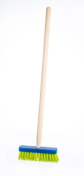 Koště modré s násadou dřevo 80cm nářadí
