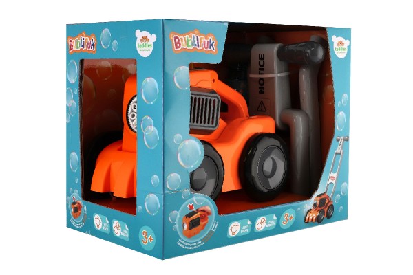 Bublifuk sekačka + náplň plast 17x50cm na baterie se světlem v krabici 30x25x20cm
