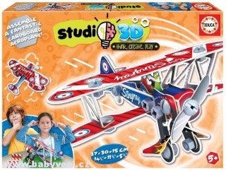 Puzzle dopravní prostředky letadlo 3D Studio Educa s plastovými šrouby > varianta letadlo