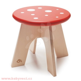 Dřevěná stolička muchomůrka