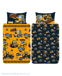 Povlečení pro kluky Stavba bagr JCB > varianta jcb