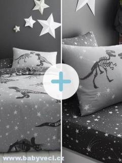 Sada dětského povlečení a prostěradla dinosauři > varianta dinosauři