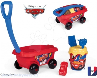 Dětsky vozík na tahání Smoby s kbelíkem cars > varianta cars