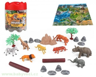 Zvířata safari velká sada v boxu 25ks > varianta safari