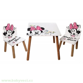 Dětský stůl a židličky minnie > varianta minnie