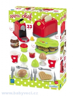 Topinkovač s kávovarem a vaflovačem a 33 doplnků > varianta 3+33doplnků