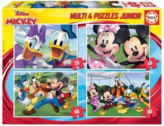 Puzzle multi sada 4 obrázků princezny Mickey mouse > varianta mickey