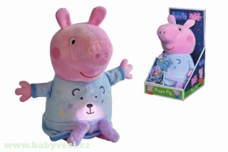 Peppa Pig 2v1 plyšový usínáček, hrající + světlo, 25 cm > varianta modrý