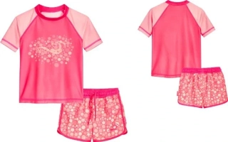 Playshoes dětské plavky komplet s UV bubliny růžové