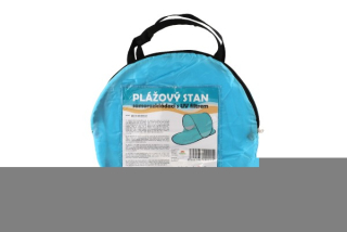 Stan plážový s UV filtrem 140x70x62cm samorozkládací polyester/kov ovál modrý v látkové tašce