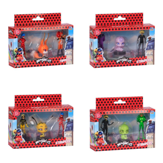 Miraculous: Beruška a Černý kocour- razítka 3 ks figurka Ast.