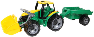 Traktor se lžící a přívěsem