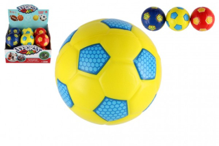 Míč fotbalový malý pěna 11cm 3 barvy 12ks v boxu