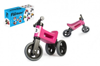 Odrážedlo FUNNY WHEELS Rider Sport růžové 2v1, výška sedla 28/30cm nosnost 25kg 18m+ v krabici