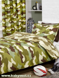 Povlečení na postel maskáč zelený army