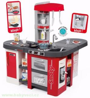 Kuchyňka pro děti Tefal Studio XXL Smoby elektronická magická > varianta bubble červeno-šedá