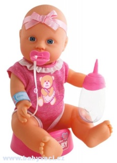 Panenka miminko 30 cm pije a čůrá > varianta růžová