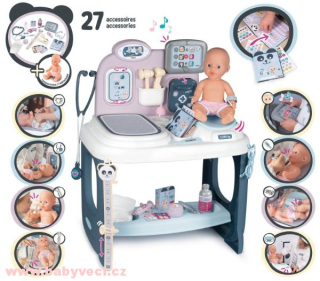 Zdravotnický pult pro lékaře Baby Care Center Smoby elektronický + panenka