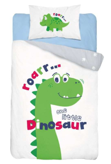 DETEXPOL Povlečení do postýlky Little Dino green Bavlna, 100/135, 40/60 cm