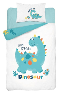 DETEXPOL Bambusové povlečení do postýlky Dino zelená Bavlna, Bambus, 100/135, 40/60 cm