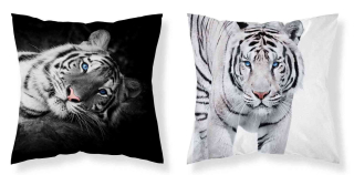 DETEXPOL Povlak na polštářek Tygr černobílá micro Polyester, 40/40 cm
