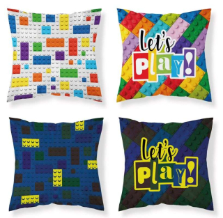 DETEXPOL Povlak na polštářek Kostky play svítící  Bavlna, 40/40 cm