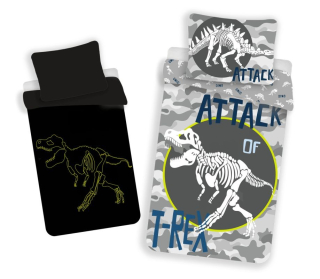 JERRY FABRICS Povlečení T-rex svítící Bavlna, 140/200, 70/90 cm