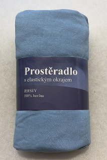 JERRY FABRICS Prostěradlo Jersey Světle Modrá Bavlna, 90/200 cm